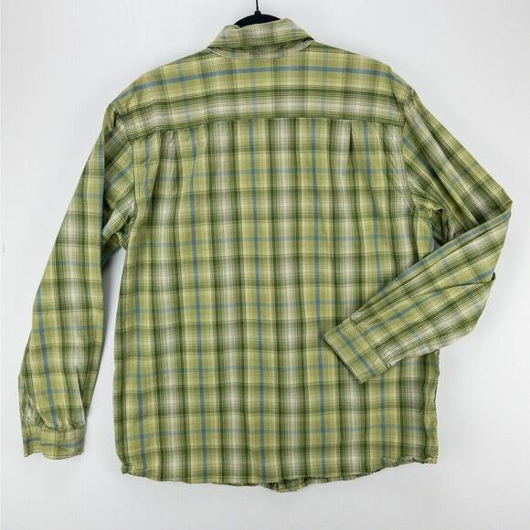 Carhartt Plaid Long Sleeve Men's Large Relaxed Fit Green Blue Button Up Casual - Picture 10 of 12